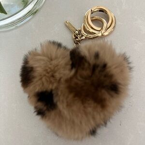 Faux Fur Heart Keychain
